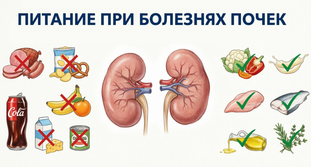 Коррекция питания при заболеваниях почек